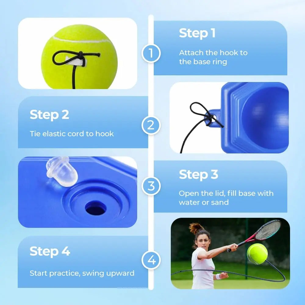 Tennis Ball Training Baseboard, Tennis Trainer Equipment Set, Tennis Trainer Ball with String, Tennis Trainer Rebound Ball, Multifunction Tennis Practice Rebounder for Backyard, Sport Active