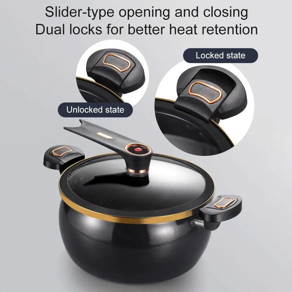 8L Multi-Function Micro Pressure Cooker - 11-Inch Non-Stick Cooking Pot for Induction, Gas, Electric Ceramic, and Halogen Stoves