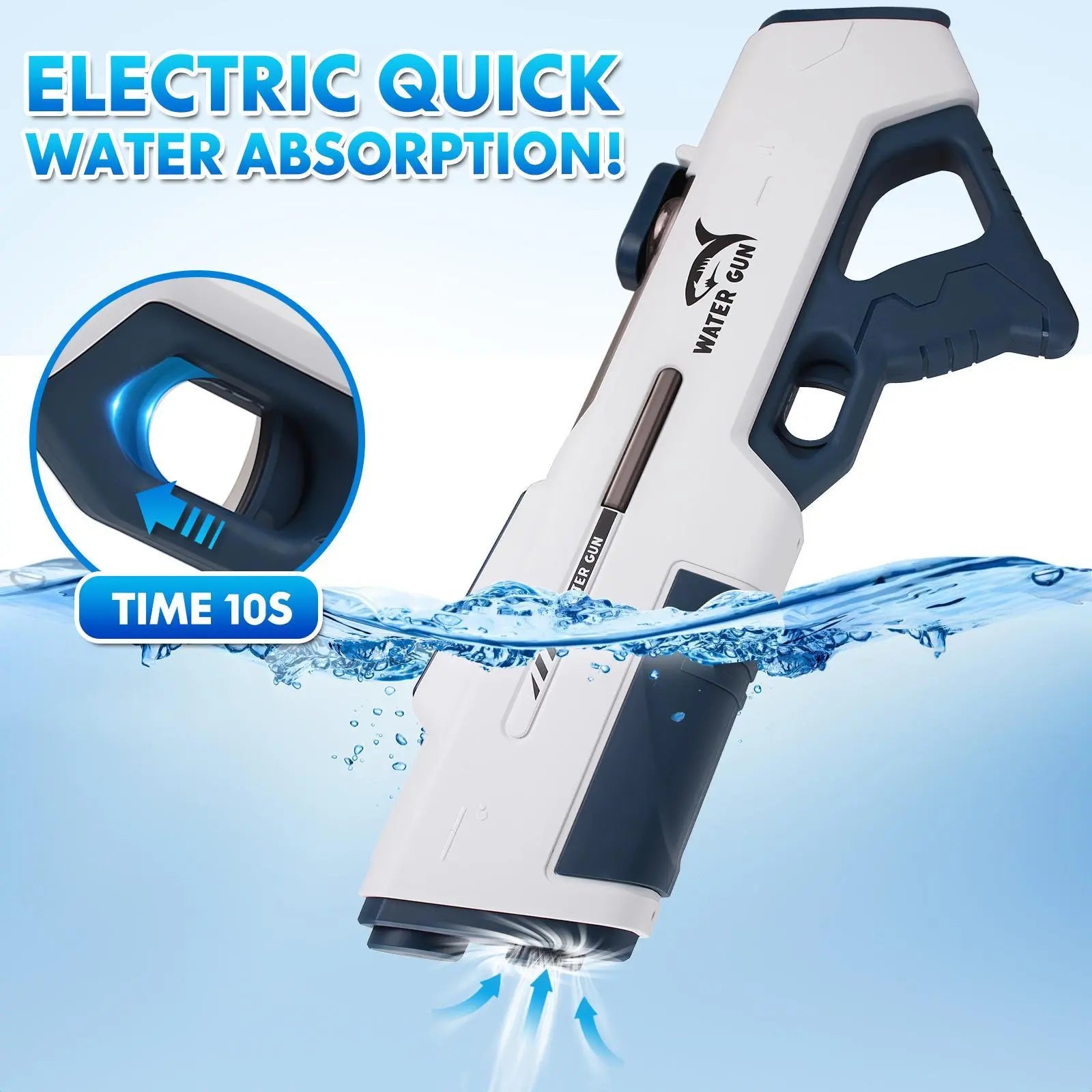 [Dealsforyoudays]Summerwins Outdoor Rechargeable Electric Water Gun for Adults Kids,Battery-Powered Squirt Toy with Tank,Long Distance Shooting Extra Large Capacity,Perfect for Summer Fun Electric,Summer Outdoor Beach Play,Pool Garden Fun Maximum Splash