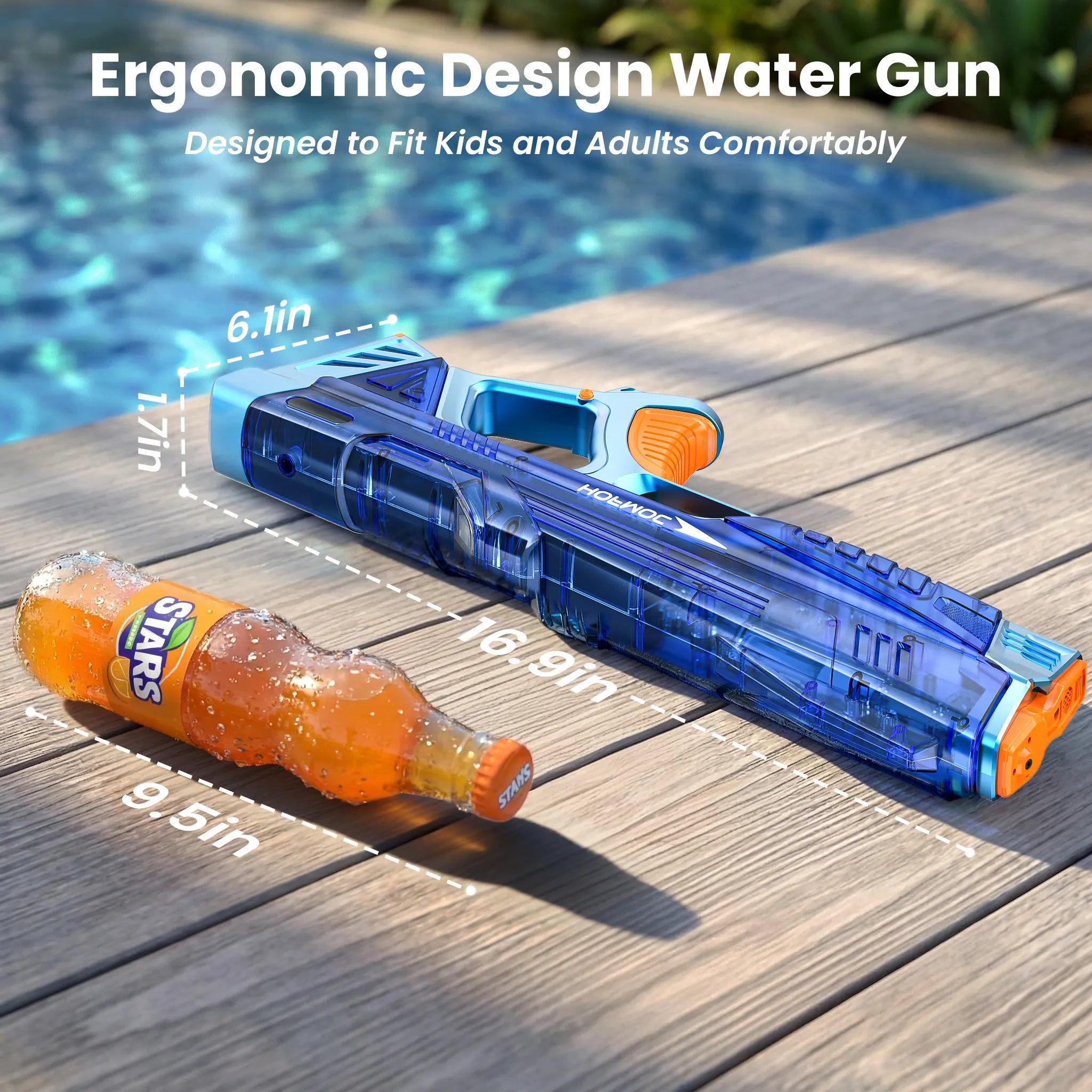 Electric Water Guns for Adults and Kids, 2-Pack Automatic Water Guns with Light-Up Muzzles, IPX6 Waterproof Squirt Gun, Comes with 4 Batteries,Outdoor Summer Party Toy Outdoor Fun for Adults & Kids Toys