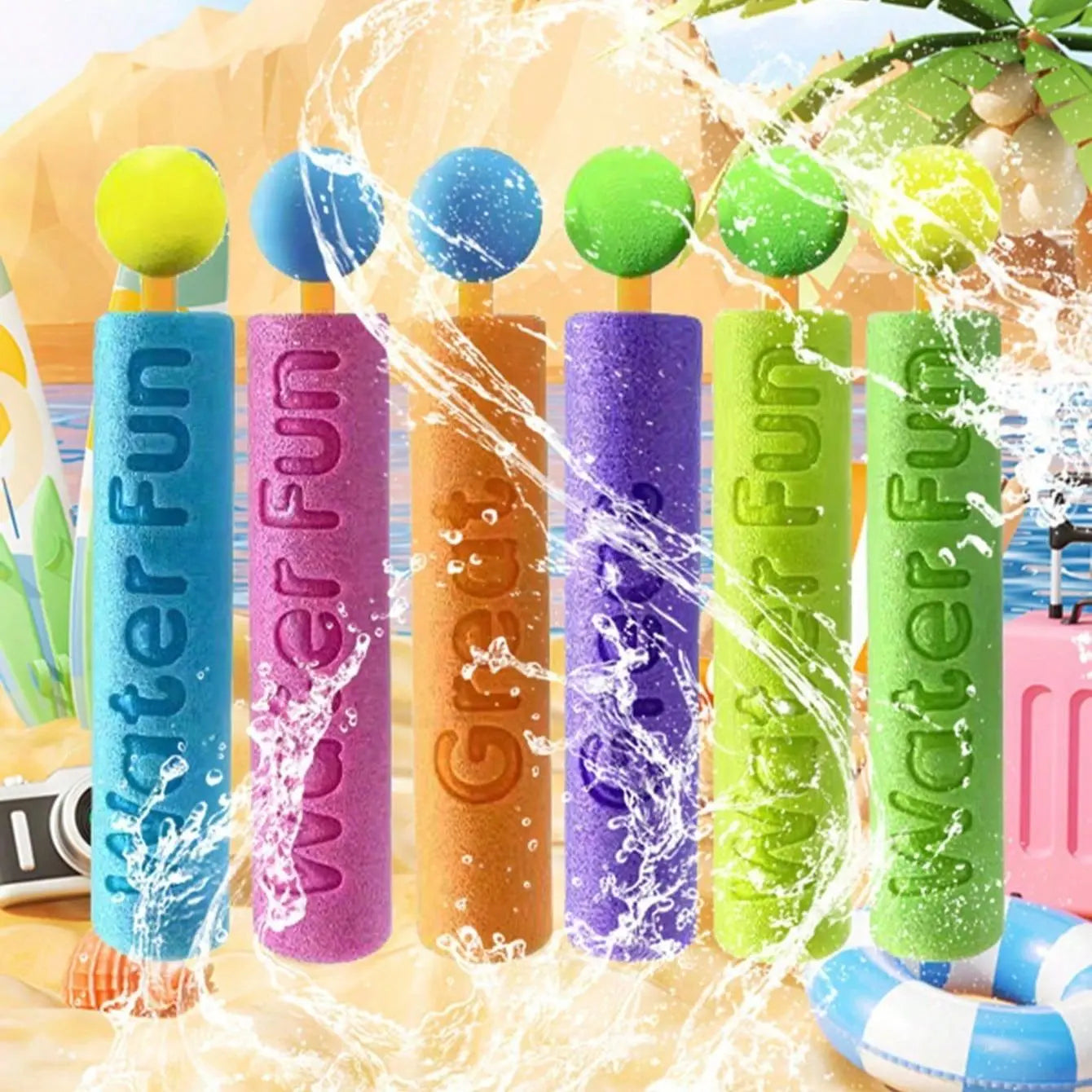 Water Gun, Colorful Water Polo, Water Fight Toy, Summer Water Toy for Water Park, Beach & Outdoor Pool Floats Activity, Pool Floaters, Water Blasters