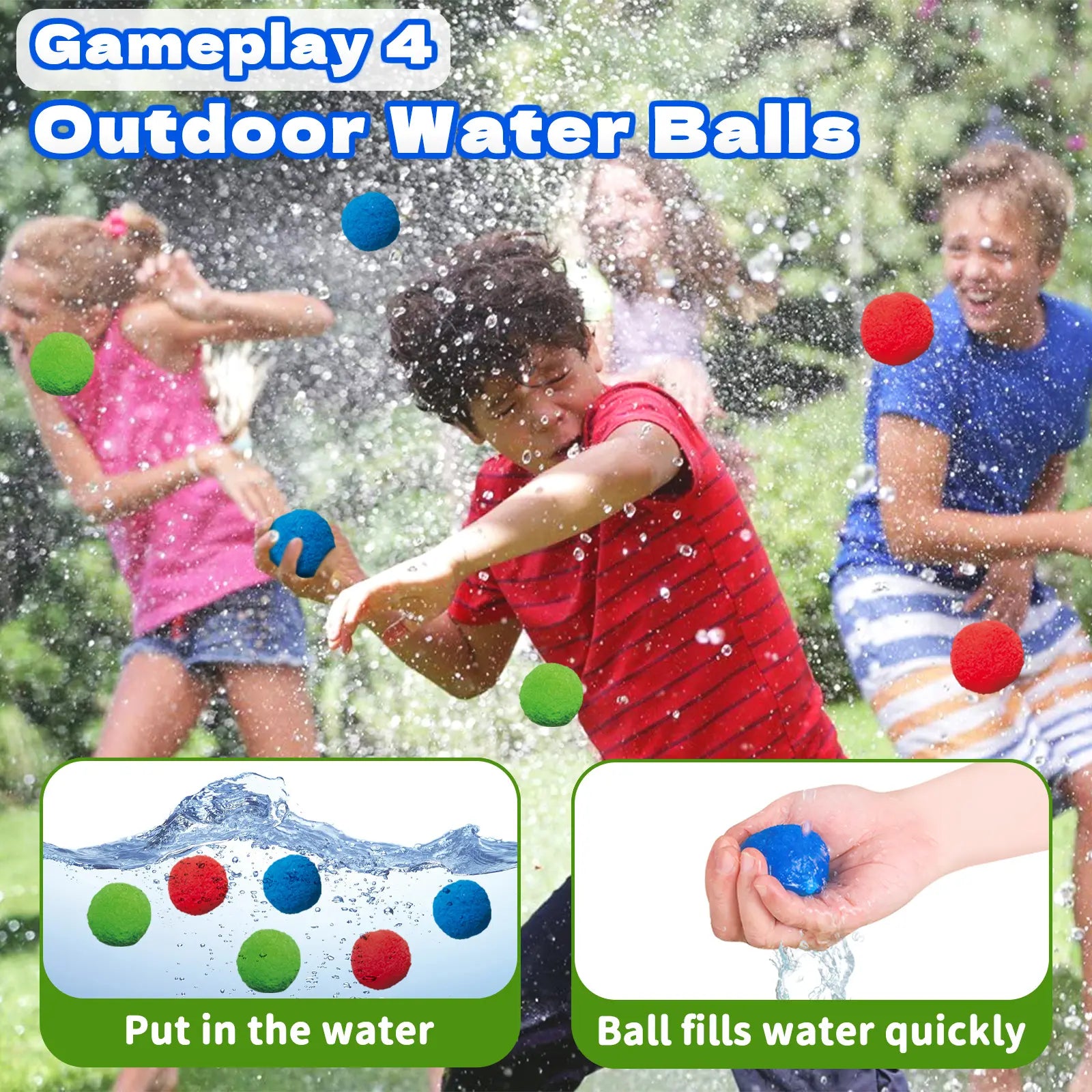 4-In-1 Crocodile Kids Outdoor Play Set - Outdoor Water Soaker, Water Sprinkler, T-Ball, Backyard Summer Activity Toy for Toddlers Ages 3-8