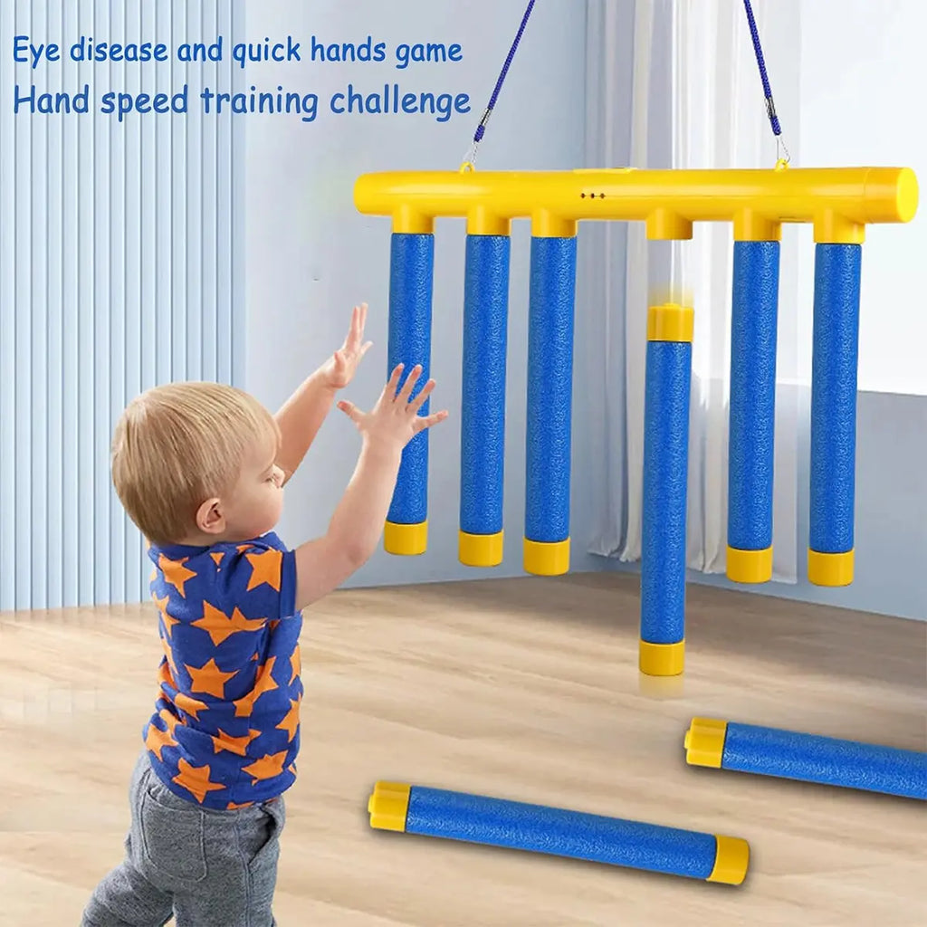Reaction Speed Training Toy, Adjustable 3 Speed Hand Eye Coordination Game, Remote Control Falling Stick Catching Game for Kids Adults
