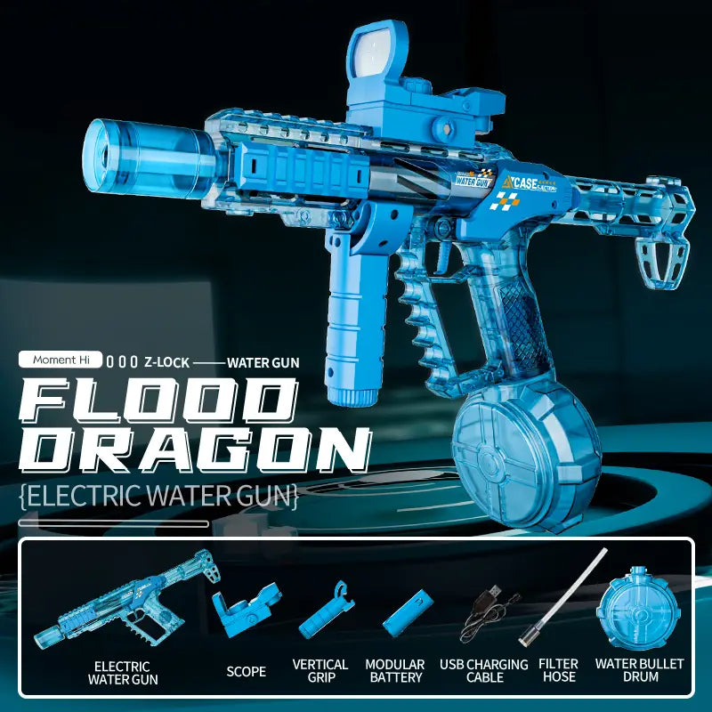 2026 NEW MSR Electric Water Blaster, Automatic Squirt Blaster with Glowing Muzzle, 320Cc High Capacity, up to 30 FT Range, IP67 Waterproof, Water Blasters for Kids Adults Outdoor Summer Swimming Pool Game Toys Birthday Gift Outdoorfun Summervibes