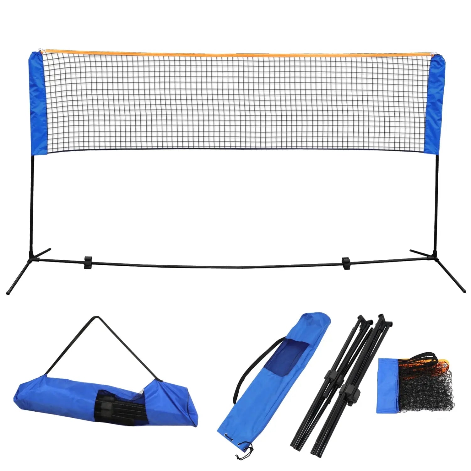 Segawe 10X5 Ft Freestanding Height-Adjustable Portable Badminton Net Set, PVC Nylon Outdoor Sports Equipment with Easy Setup & Carrying Bag for Badminton, Volleyball Training,Summerwins
