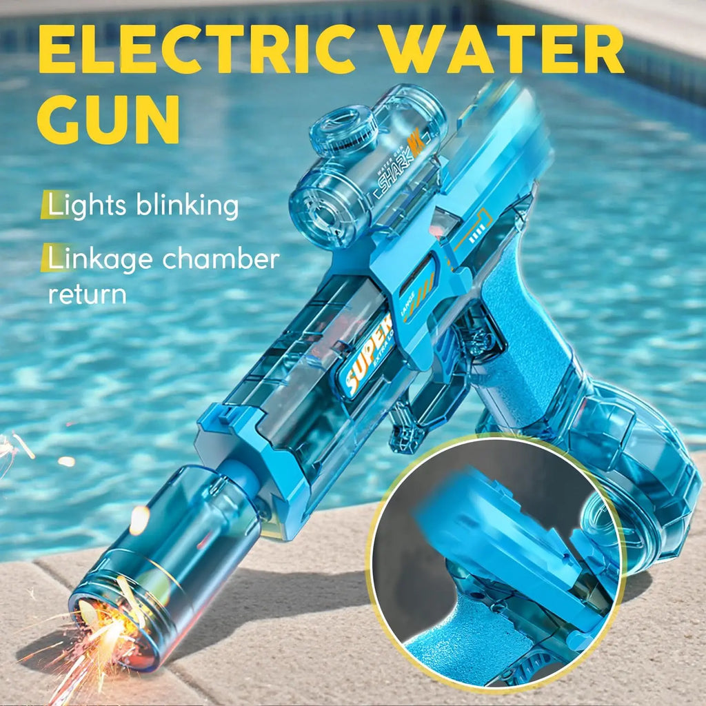 2026 NEW MSR Electric Water Blaster, Automatic Squirt Blaster with Glowing Muzzle, 320Cc High Capacity, up to 30 FT Range, IP67 Waterproof, Water Blasters for Kids Adults Outdoor Summer Swimming Pool Game Toys Birthday Gift Outdoorfun Summervibes