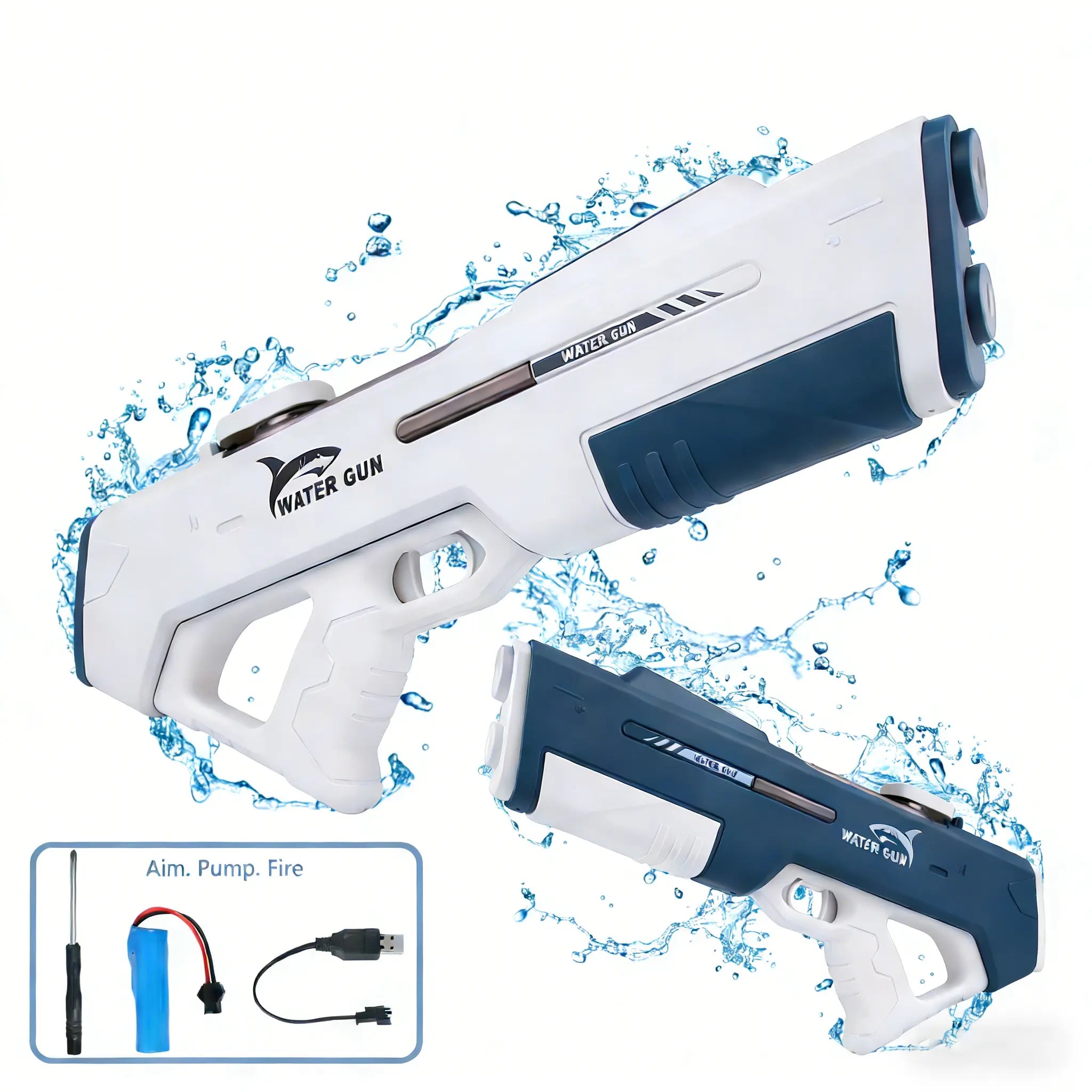 [Dealsforyoudays]Summerwins Outdoor Rechargeable Electric Water Gun for Adults Kids,Battery-Powered Squirt Toy with Tank,Long Distance Shooting Extra Large Capacity,Perfect for Summer Fun Electric,Summer Outdoor Beach Play,Pool Garden Fun Maximum Splash