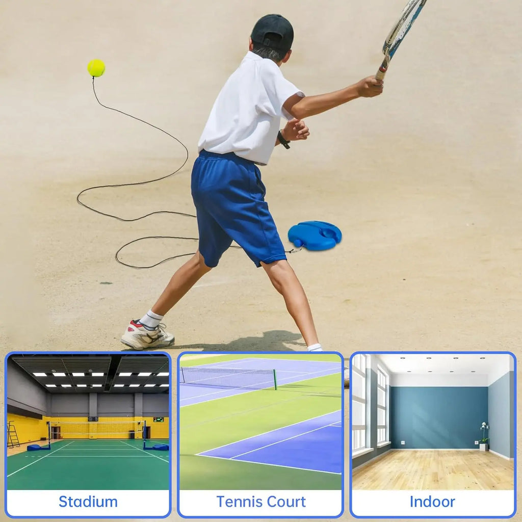Tennis Ball Training Baseboard, Tennis Trainer Equipment Set, Tennis Trainer Ball with String, Tennis Trainer Rebound Ball, Multifunction Tennis Practice Rebounder for Backyard, Sport Active