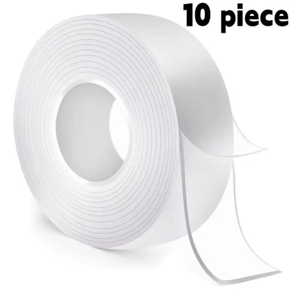 Nano Tape Double Sided Adhesive Roll, Heavy Duty Strong Hold Residue Free Clear Mounting Tape, Waterproof Reusable Multi Surface Tape for Glass Tile Metal Wood Wall, Indoor Outdoor Use Cut to Any Size for Home Office DIY Photo Wall
