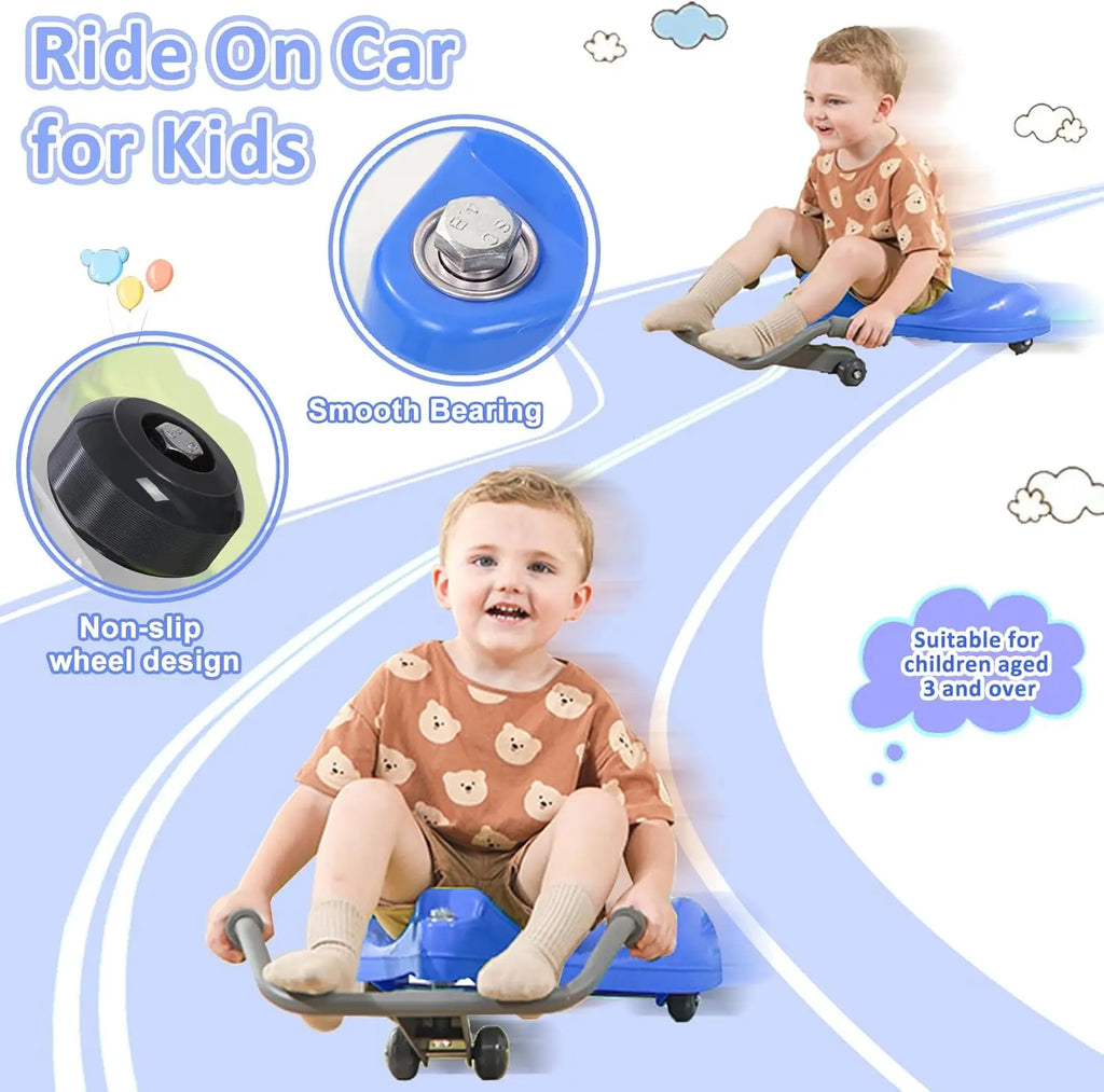 The Original Roller Racer Flying Turtle Sit Skate, Kid Powered, No Motor, No Pedals, No Batteries, Power by Zig Zag Motion, Promotes Active Play in or Outdoors, Non-Marring Skate Wheels