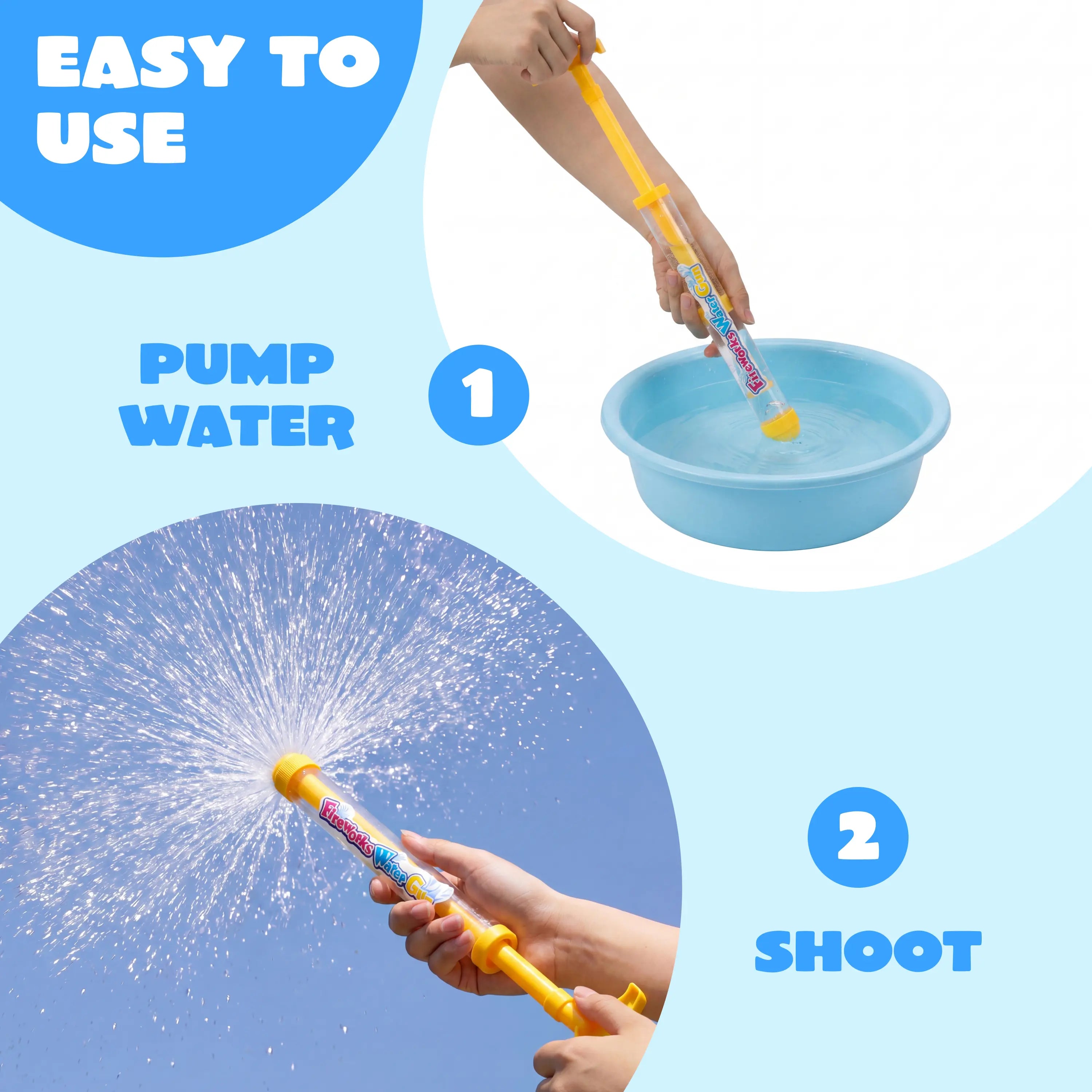 JOYIN Fireworks Water Gun, Firework Style Water Spray Gun for Kids & Adults, Fireworks Watergun for Bathing, Pool, Party Entertainment, Concert Family Gathering Marriage Proposal