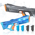 Electric Water Guns for Adults and Kids, 2-Pack Automatic Water Guns with Light-Up Muzzles, IPX6 Waterproof Squirt Gun, Comes with 4 Batteries,Outdoor Summer Party Toy Outdoor Fun for Adults & Kids Toys