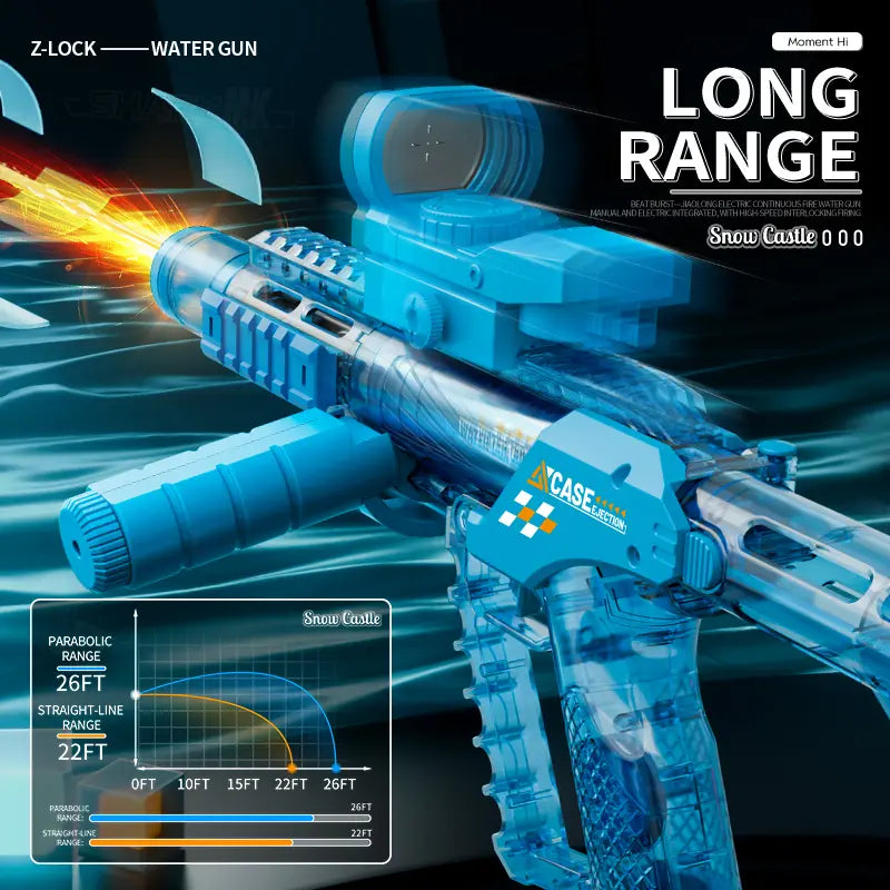 2026 NEW MSR Electric Water Blaster, Automatic Squirt Blaster with Glowing Muzzle, 320Cc High Capacity, up to 30 FT Range, IP67 Waterproof, Water Blasters for Kids Adults Outdoor Summer Swimming Pool Game Toys Birthday Gift Outdoorfun Summervibes