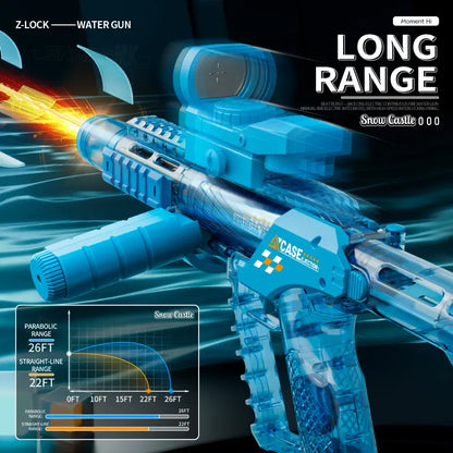 2026 NEW MSR Electric Water Blaster, Automatic Squirt Blaster with Glowing Muzzle, 320Cc High Capacity, up to 30 FT Range, IP67 Waterproof, Water Blasters for Kids Adults Outdoor Summer Swimming Pool Game Toys Birthday Gift Outdoorfun Summervibes