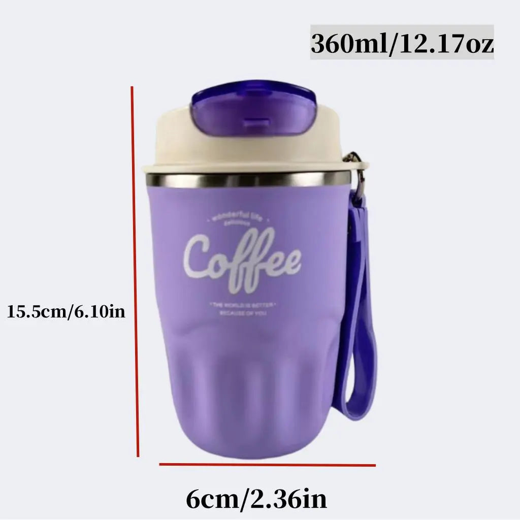 12.17 Oz Stainless Steel Insulated Cup with Handle, High-End Coffee Mug, Drinkware Available in Multiple Colors, Durable and Stylish Design #GLOBAL PICKS
