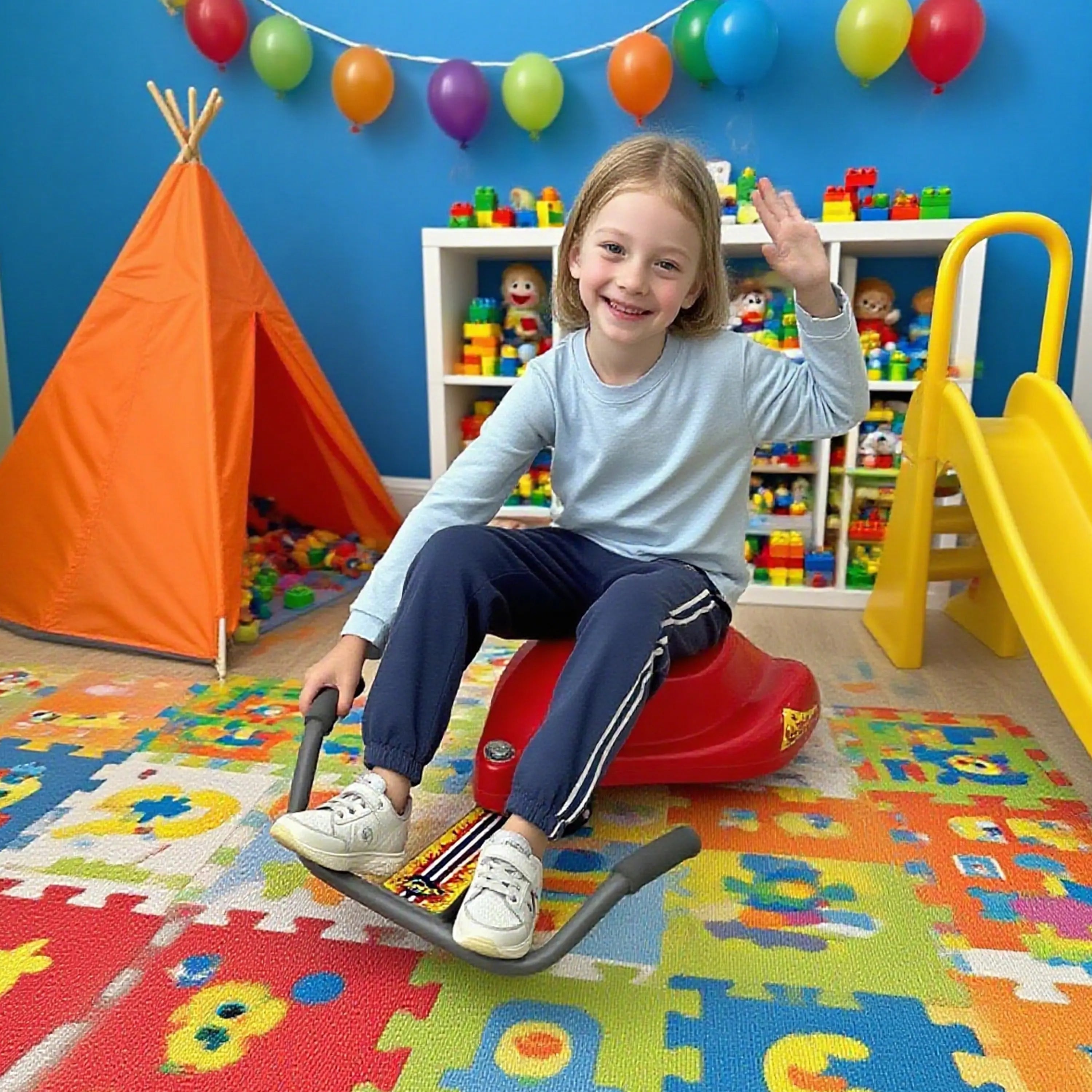 The Original Roller Racer Flying Turtle Sit Skate, Kid Powered, No Motor, No Pedals, No Batteries, Power by Zig Zag Motion, Promotes Active Play in or Outdoors, Non-Marring Skate Wheels