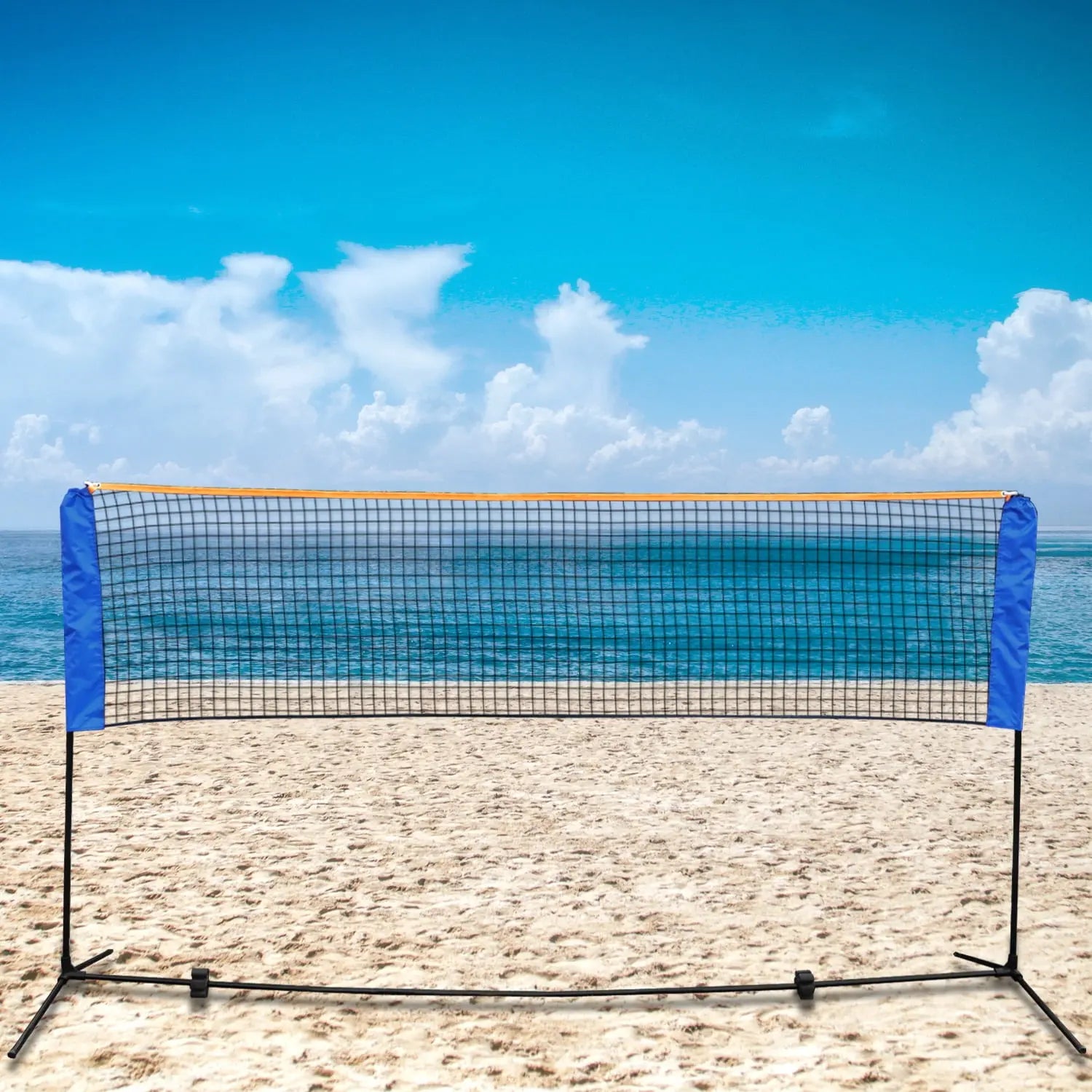 Segawe 10X5 Ft Freestanding Height-Adjustable Portable Badminton Net Set, PVC Nylon Outdoor Sports Equipment with Easy Setup & Carrying Bag for Badminton, Volleyball Training,Summerwins