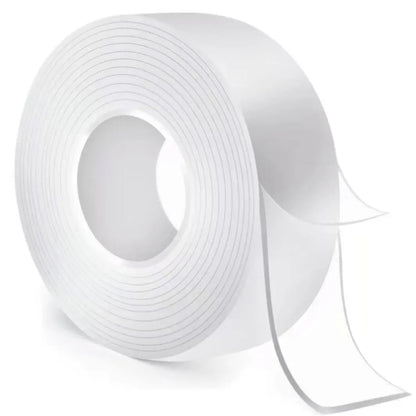 Nano Tape Double Sided Adhesive Roll, Heavy Duty Strong Hold Residue Free Clear Mounting Tape, Waterproof Reusable Multi Surface Tape for Glass Tile Metal Wood Wall, Indoor Outdoor Use Cut to Any Size for Home Office DIY Photo Wall