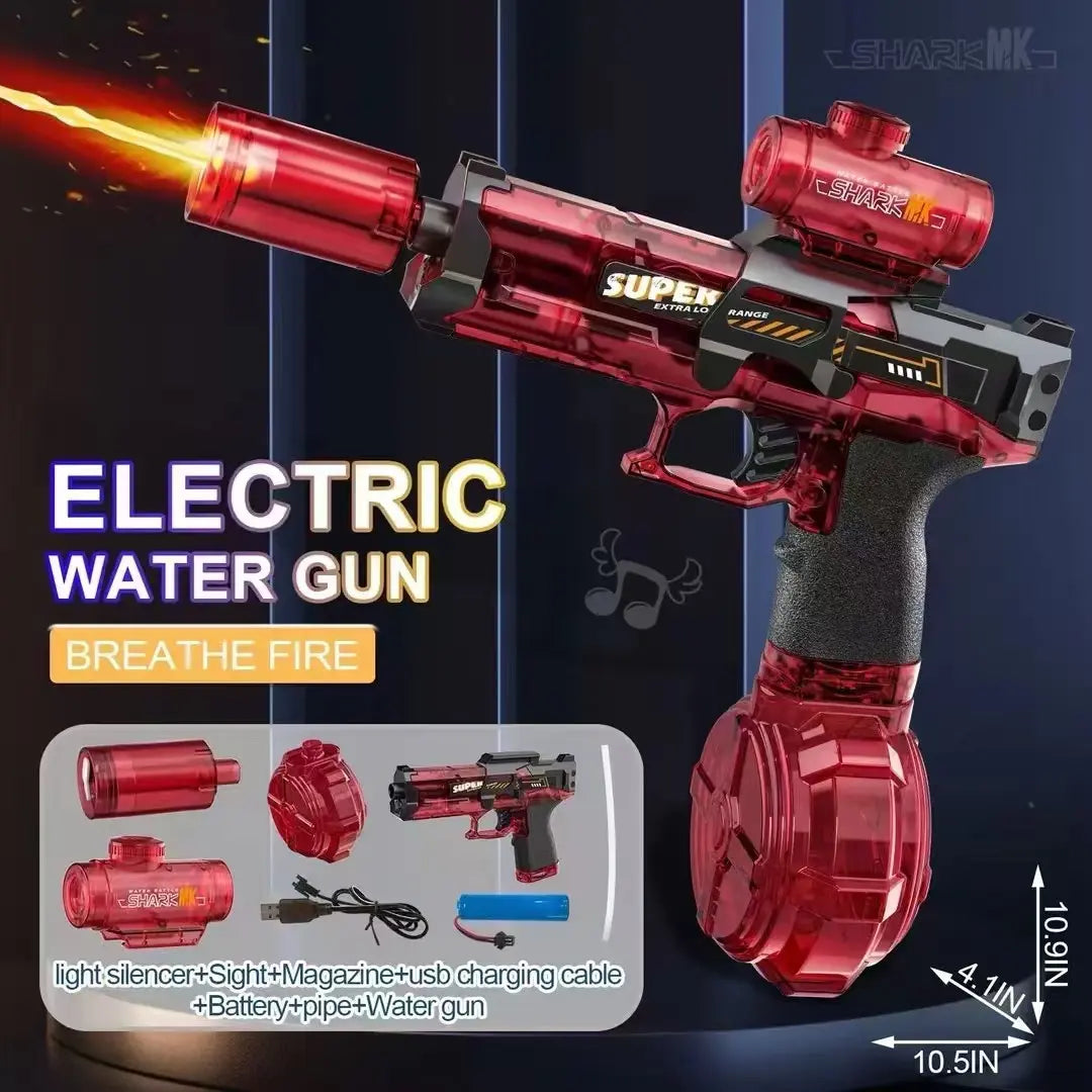 2026 NEW MSR Electric Water Blaster, Automatic Squirt Blaster with Glowing Muzzle, 320Cc High Capacity, up to 30 FT Range, IP67 Waterproof, Water Blasters for Kids Adults Outdoor Summer Swimming Pool Game Toys Birthday Gift Outdoorfun Summervibes