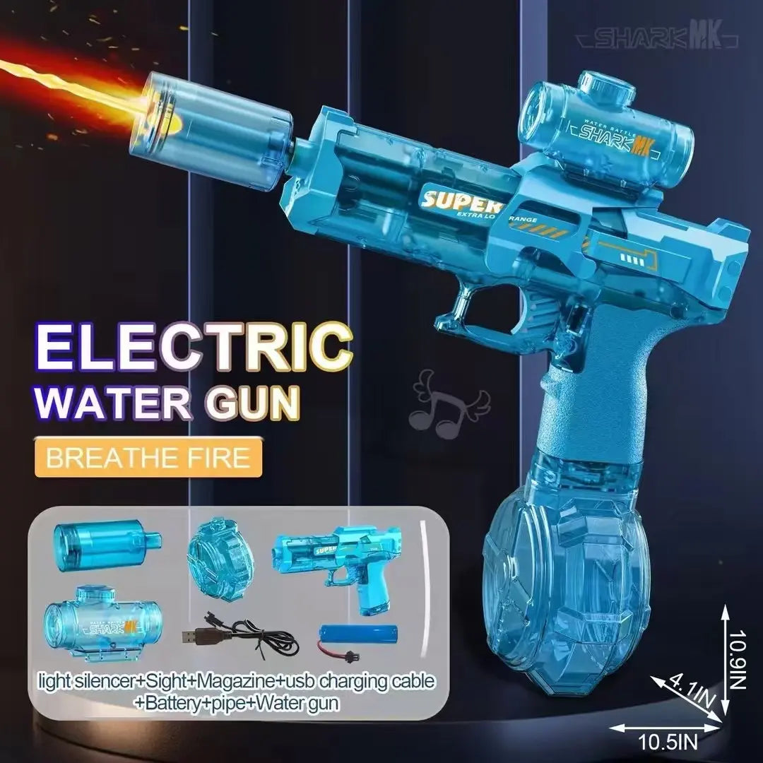 2026 NEW MSR Electric Water Blaster, Automatic Squirt Blaster with Glowing Muzzle, 320Cc High Capacity, up to 30 FT Range, IP67 Waterproof, Water Blasters for Kids Adults Outdoor Summer Swimming Pool Game Toys Birthday Gift Outdoorfun Summervibes