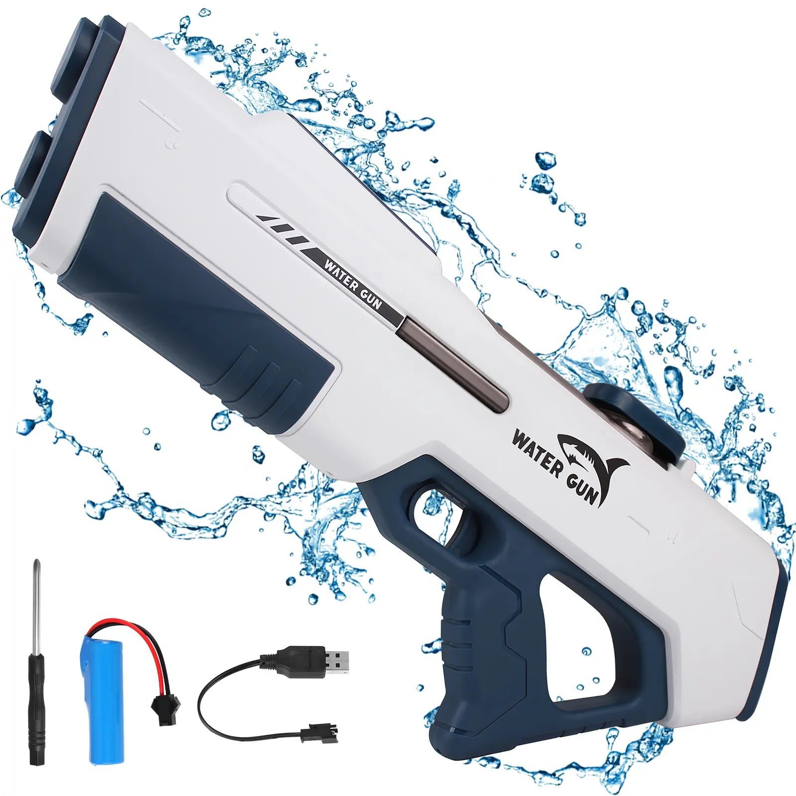 [Dealsforyoudays]Summerwins Outdoor Rechargeable Electric Water Gun for Adults Kids,Battery-Powered Squirt Toy with Tank,Long Distance Shooting Extra Large Capacity,Perfect for Summer Fun Electric,Summer Outdoor Beach Play,Pool Garden Fun Maximum Splash