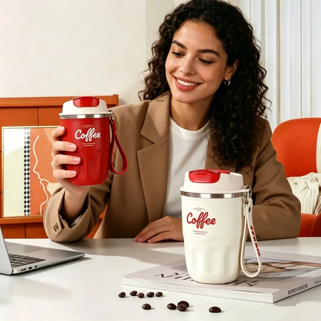 12.17 Oz Stainless Steel Insulated Cup with Handle, High-End Coffee Mug, Drinkware Available in Multiple Colors, Durable and Stylish Design #GLOBAL PICKS