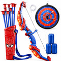 Spider Style Kids Bow and Arrow Set, LED Light up Archery Toy with Suction Cup Arrows, Target, Quiver and Foam Cans, Indoor Outdoor Gift Playtime Bold Design