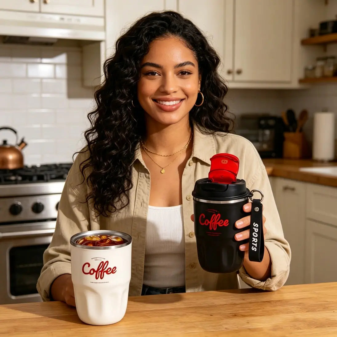 12.17 Oz Stainless Steel Insulated Cup with Handle, High-End Coffee Mug, Drinkware Available in Multiple Colors, Durable and Stylish Design #GLOBAL PICKS